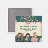 女国際的の日3月8日フローラ マグネット (正面/裏面)