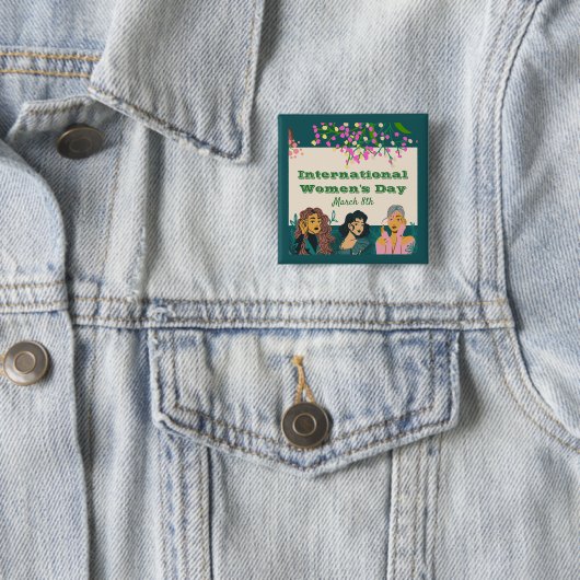 女国際的の日3月8日フローラ 缶バッジ (インサイチュ)