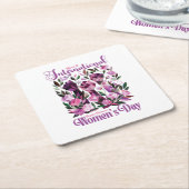 女国際的の日3月8日 スクエアペーパーコースター (アングル)