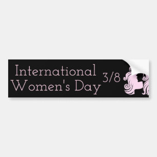 女国際的の日3月8日 バンパーステッカー