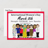 女国際的の日3月8日 ポストカード (正面/裏面)