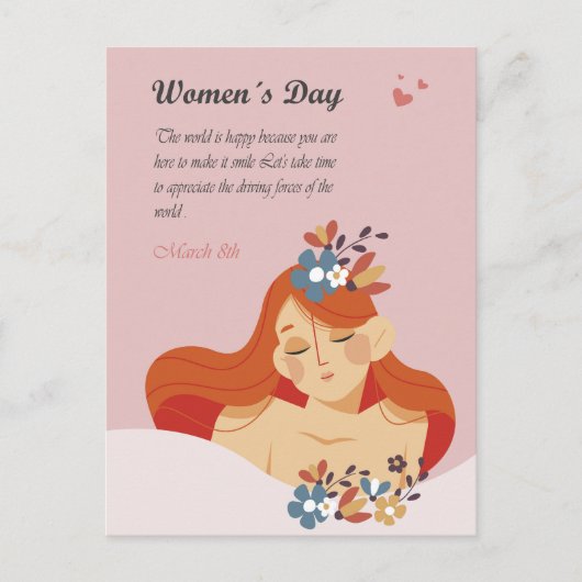 女国際的の日3月8日 ポストカード (正面)