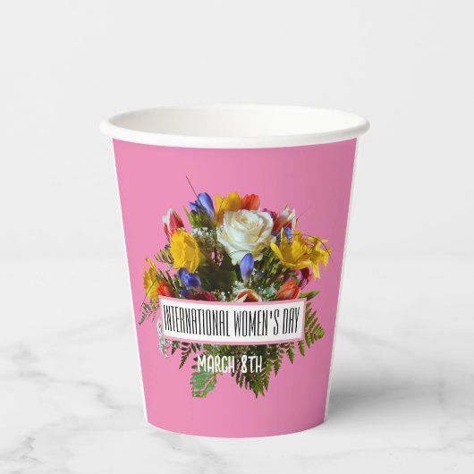 女国際的の日3月8日 紙コップ (正面)