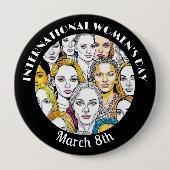 女国際的の日3月8日 缶バッジ (正面)