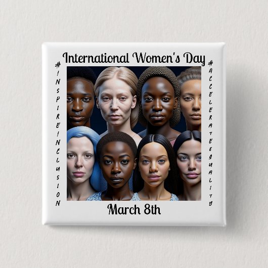 女国際的の日3月8日 缶バッジ (正面)