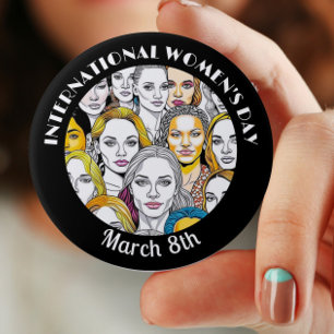 女国際的の日3月8日 缶バッジ