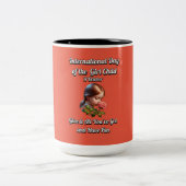 女国際的の日。おもしろい ツートーンマグカップ (中央)