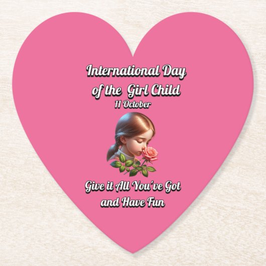 女国際的の日。おもしろい ペーパーコースター (正面)