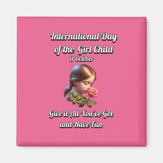 女国際的の日。おもしろい マグネット (正面)