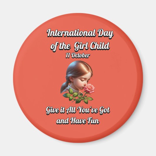 女国際的の日。おもしろい マグネット (正面)