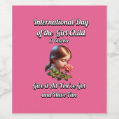 女国際的の日。おもしろい ワインラベル (シングルラベル)