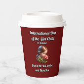 女国際的の日。おもしろい 紙コップ (裏面)