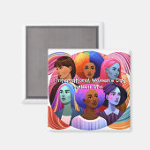 女国際的の日 |の祝平等 マグネット (正面/裏面)