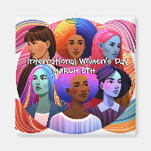 女国際的の日 |の祝平等 マグネット (正面)
