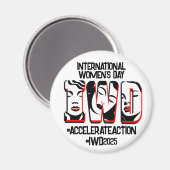 女国際的の日 | アクションの高速化 マグネット (正面/裏面)