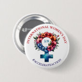 女国際的の日 | アクションの高速化 缶バッジ (正面&裏面)