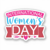 女国際的の日 シール (正面)