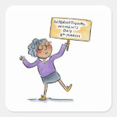 女国際的の日 スクエアシール (正面)