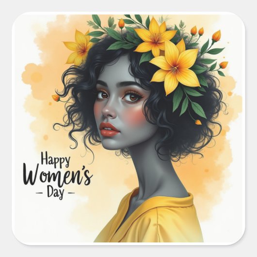 女国際的の日 スクエアシール (正面)