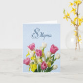 女国際的の日、チューリップロシアの カード (黄色い花)