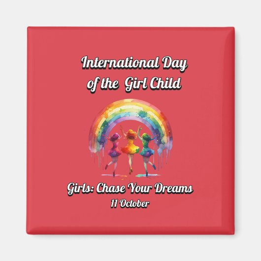 女国際的の日。夢を追え。 マグネット (正面)