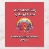 女国際的の日。夢を追え。 ワインラベル (シングルラベル)