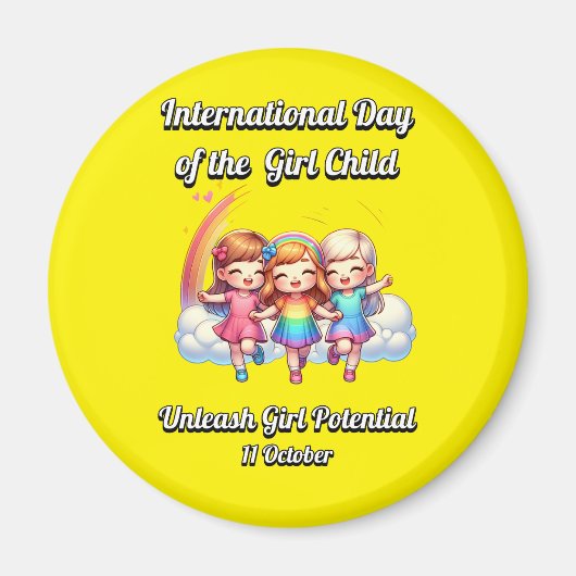 女国際的の日。女の子の可能性。 マグネット (正面)
