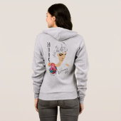 女国際的の日 |女性フルジップフード付きスウェットシャツ パーカ (裏面フル)