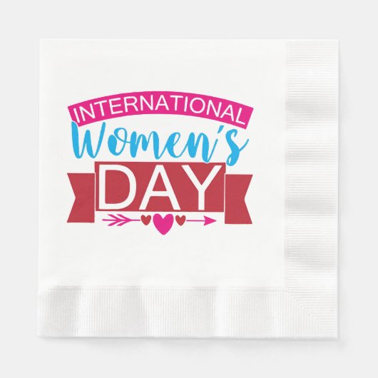 女国際的の日 縁ありランチョンナプキン (正面)