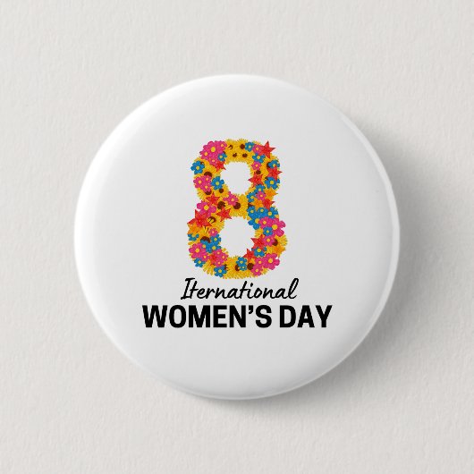 女国際的の日 缶バッジ (正面)