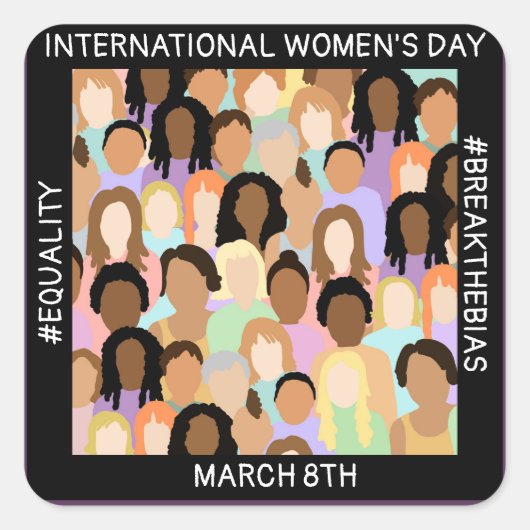 女国際的の日 – 3月8日 スクエアシール (正面)