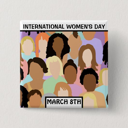 女国際的の日 – 3月8日 缶バッジ (正面)