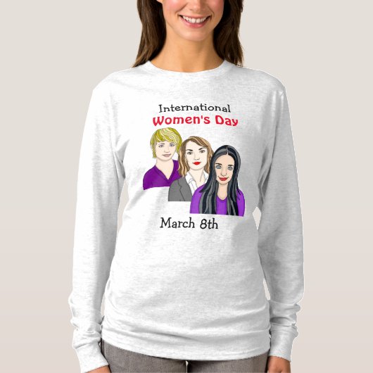 女国際的の日 – 3月8日 Tシャツ (正面)