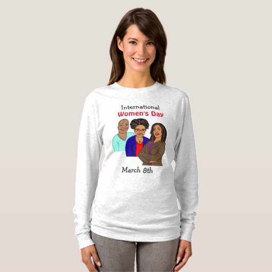 女国際的の日 – 3月8日 Tシャツ (正面フル)