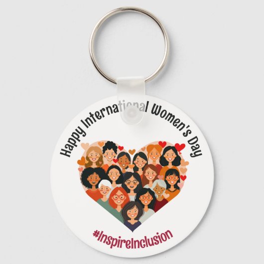 女国際的の日 | IWD 3月8日 |ハート キーホルダー (正面)