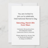 女国際的の日BRIGHTFSTS STILETTO 招待状 (裏面)