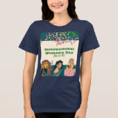 女国際的女の日3月8日フローラ女性 トライブレンドＴシャツ (正面)