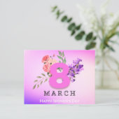 女国際的女の日3月8日フローラ ポストカード (スタンド正面)