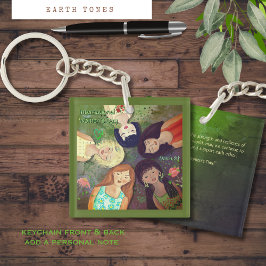 女国際的子の日数々の民族ポートレート キーホルダー