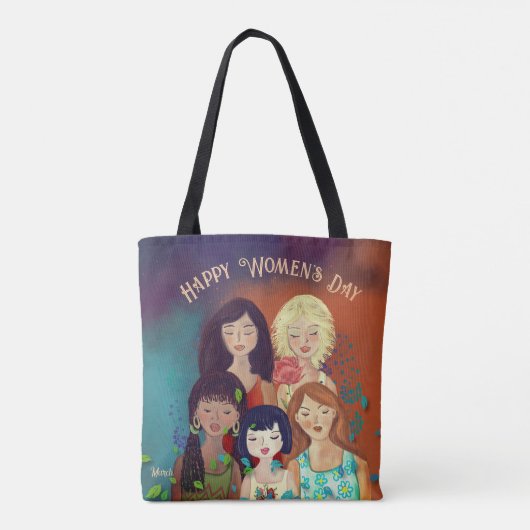 女国際的子の日数々の民族ポートレート トートバッグ (裏面)