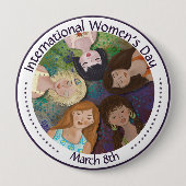 女国際的子の日数々の民族ポートレート 缶バッジ (正面)