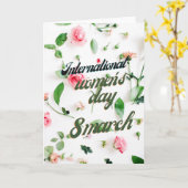 女国際的子8日3月 カード (黄色い花)