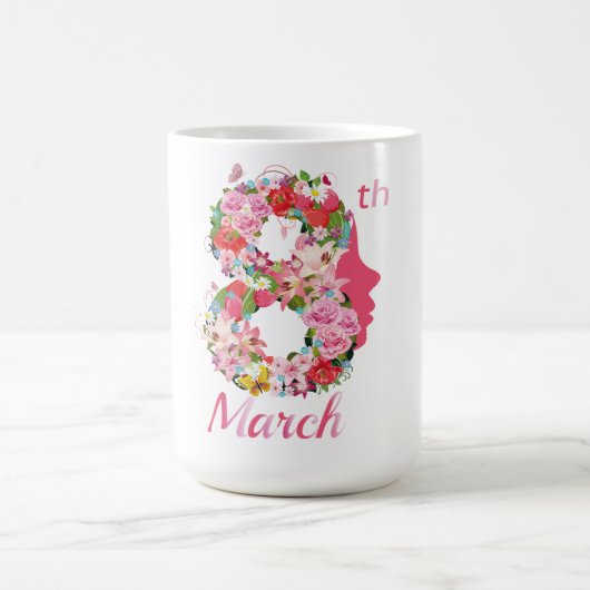 女国際的性の日happy women's day 8 2024 コーヒーマグカップ (中央)