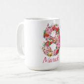 女国際的性の日happy women's day 8 2024 コーヒーマグカップ (正面左)