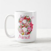 女国際的性の日happy women's day 8 2024 コーヒーマグカップ (左)