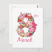 女国際的性の日happy women's day 8 2024 ポストカード (正面/裏面)