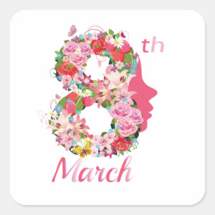 女国際的性の日happy women's day 8 2025 スクエアシール