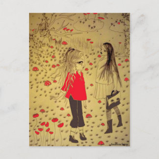 女失ったの子スケッチ ポストカード