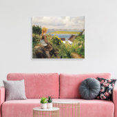 女失ったの考え子(H.A. Brendekilde) キャンバスプリント (インサイチュ (リビング))