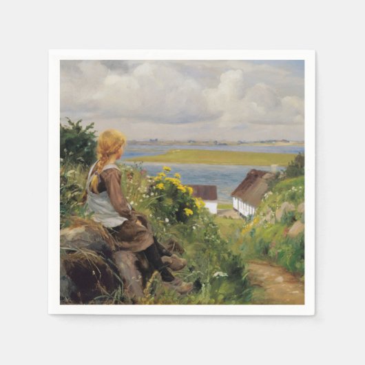 女失ったの考え子(H.A. Brendekilde) スタンダードカクテルナプキン (正面)